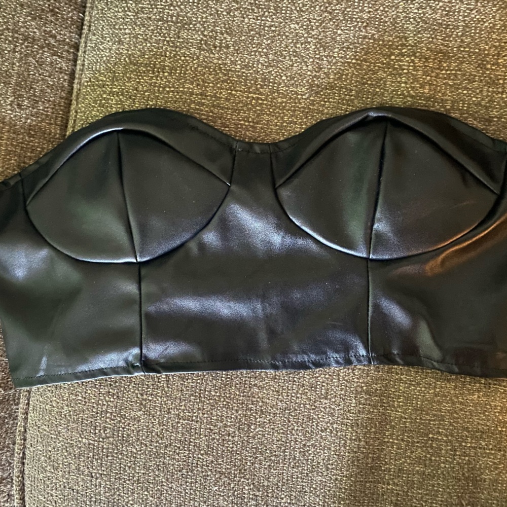 shein leather corset top